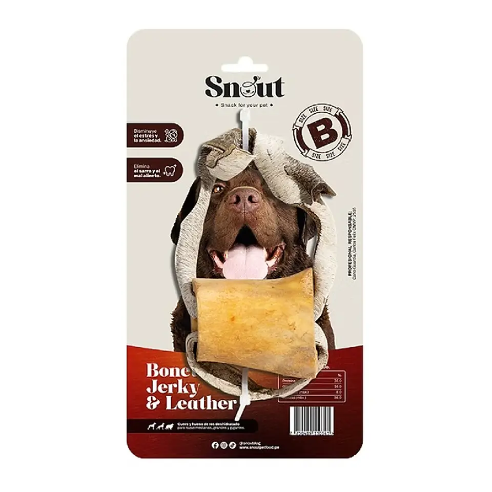 Snout - hueso Bonetoy Jerky & Lether Big For Dogs 1