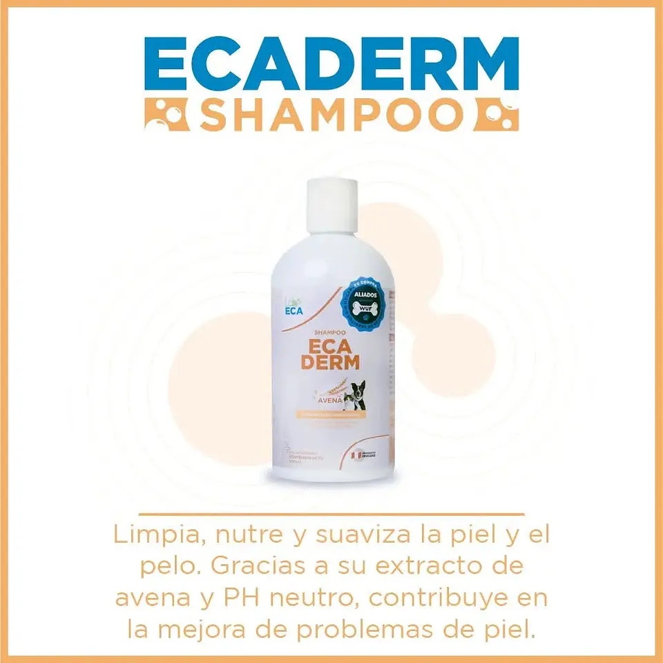 Shampoo de Limpieza Avena Perro/Gato  EcaDerm 2