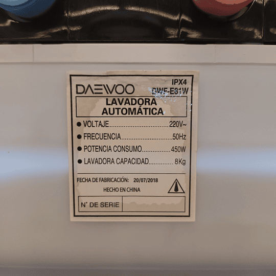 Lavadora 8kg- Daewoo - DWF-E81W (Usado)