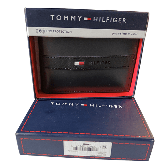 Billetera Tommy Hilfiger, BLACK TRAVELER, Original en Caja Carton - EEUU