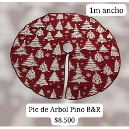 Pie de árbol pino Blanco y Rojo 1m