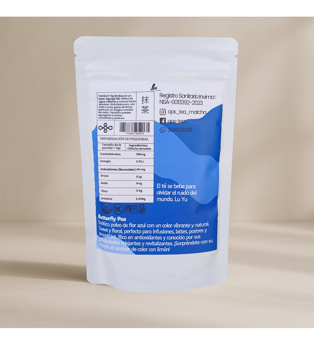 Blue matcha (butterfly pea) en polvo 100gr