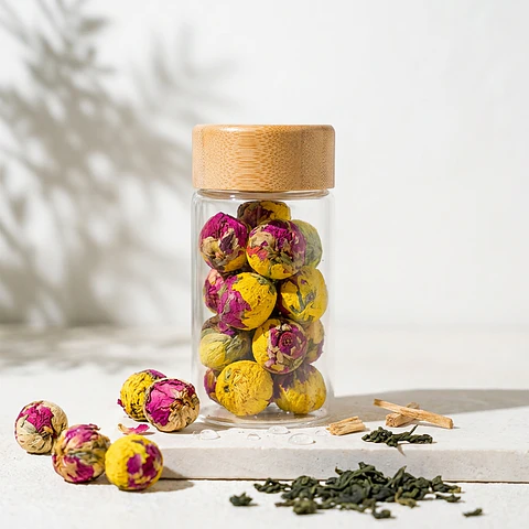 Blooming tea frasco de vidrio 16 unid