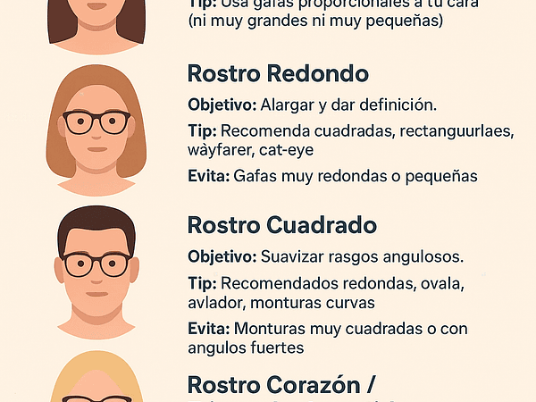 ¿Cuál es la forma de lente que más se adecúa a la forma de mi rostro?