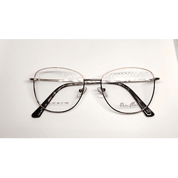 Gafas Mujer, Metalica semi-redonda Beige