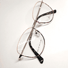 Gafas Mujer, Metalica semi-redonda Beige