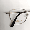 Gafas Mujer, Metalica semi-redonda Beige