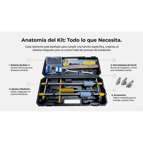 KOR-01: Kit Apertura Orificios Cerraduras Puertas Madera 9