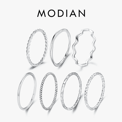 MODIAN 925 Sterling Silver Simple 