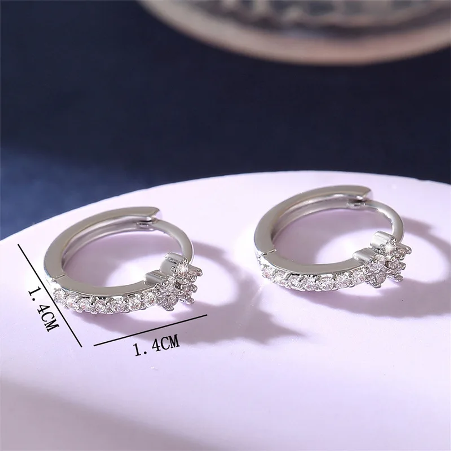 Fashion Stainless Steel Zircon Star Hoops Earrings For Women  6