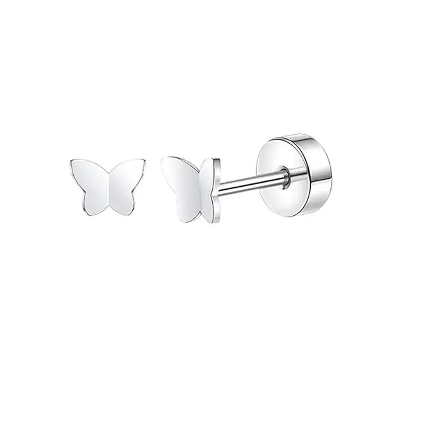 2PCS/Set Stainless Steel Heart Moon Earbone Stud Screw Ball Stud Earrings for Women  23