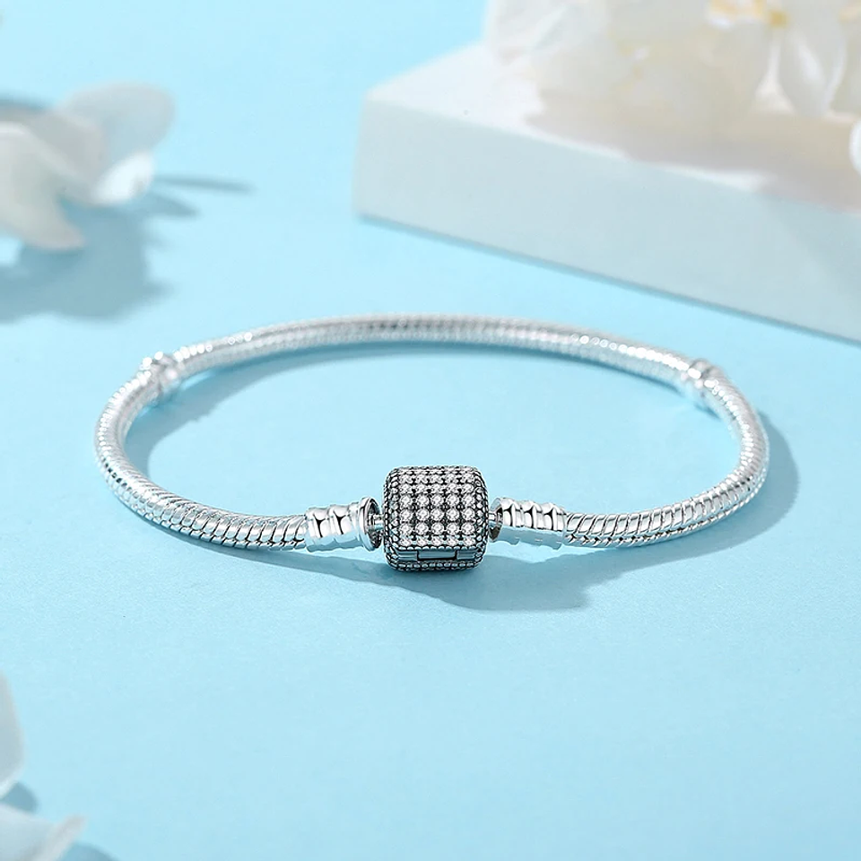 Original 925 Sterling Silver Bracelets Bangles Love Heart 4