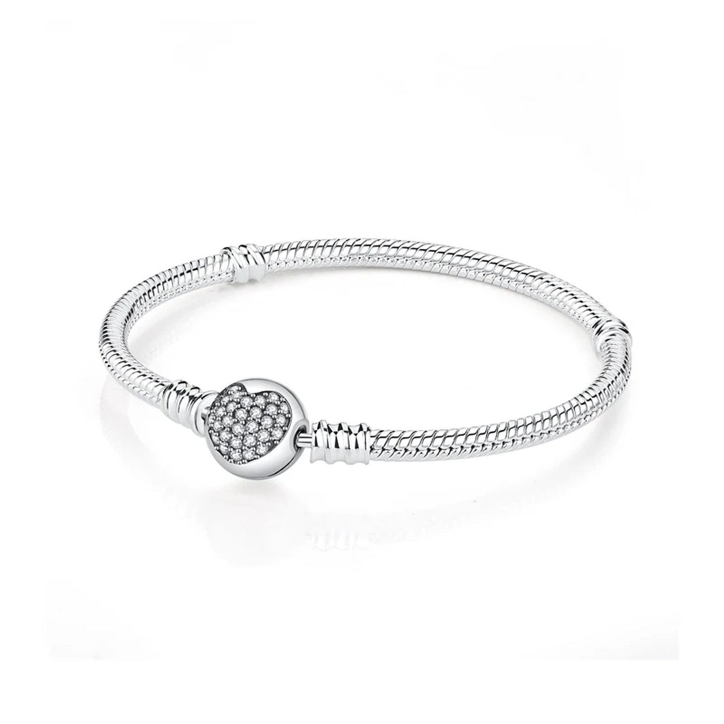 Original 925 Sterling Silver Bracelets Bangles Love Heart 17