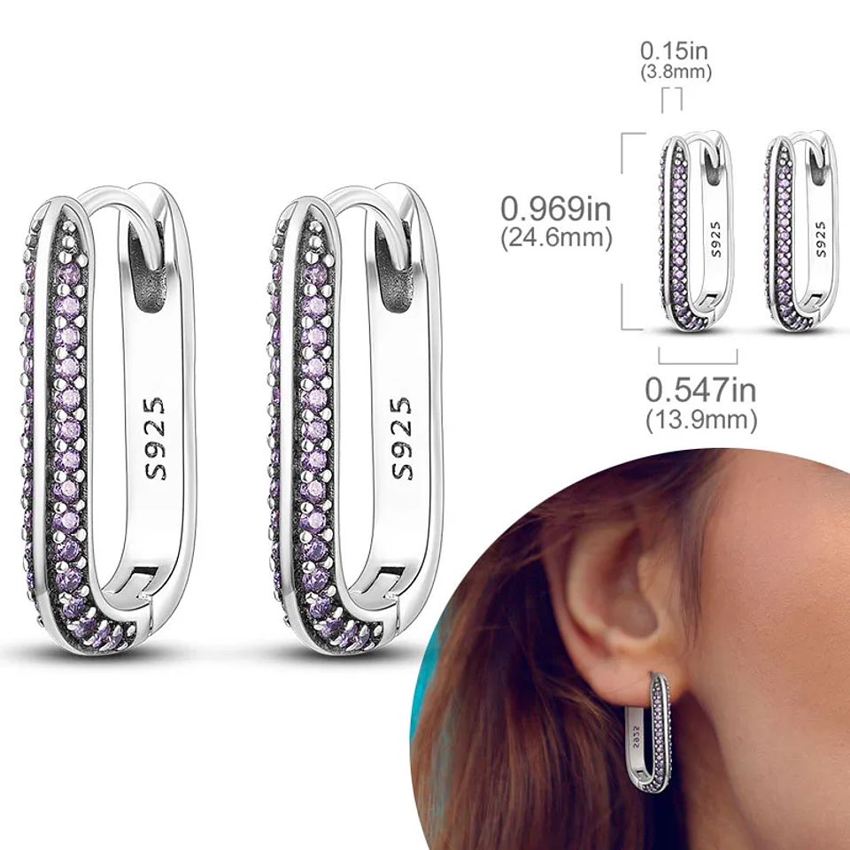 925 Sterling Silver Hoops Earrings for Women Girls 7