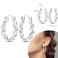 925 Sterling Silver Hoops Earrings for Women Girls - Miniatura 9