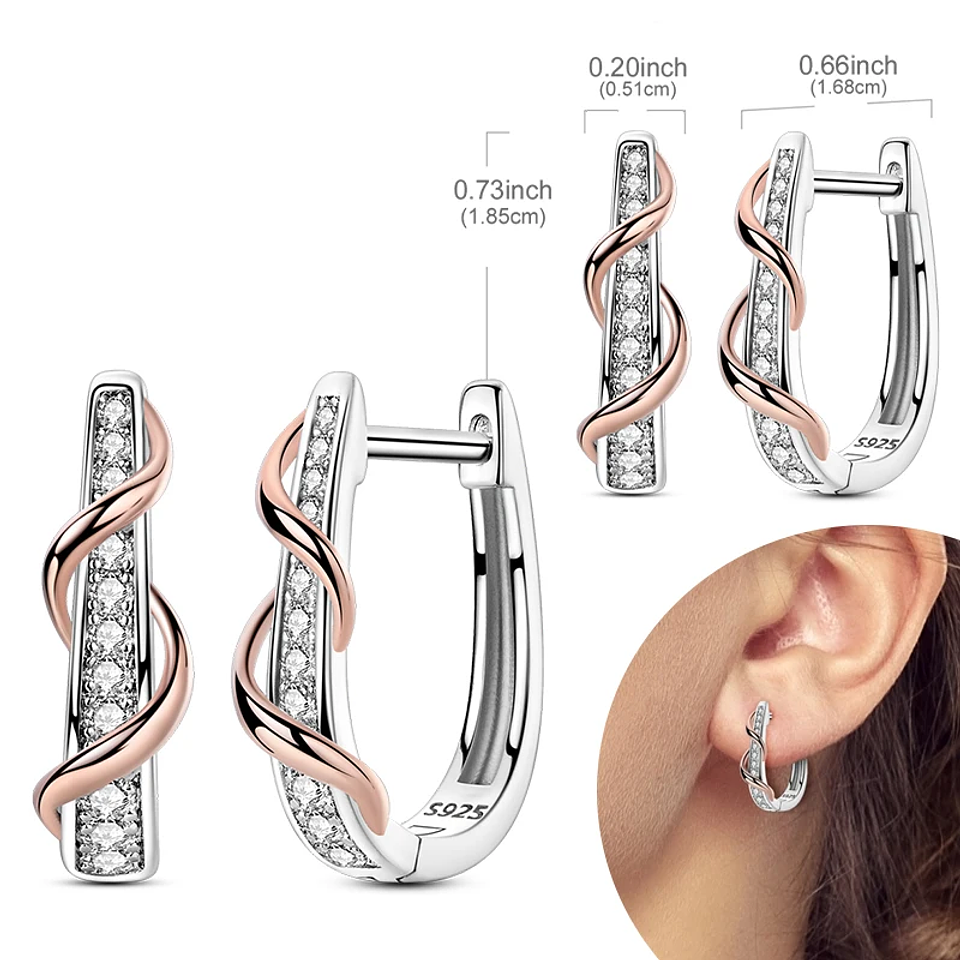 925 Sterling Silver Hoops Earrings for Women Girls 14