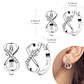 925 Sterling Silver Hoops Earrings for Women Girls - Miniatura 16