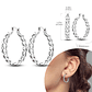 925 Sterling Silver Hoops Earrings for Women Girls - Miniatura 17