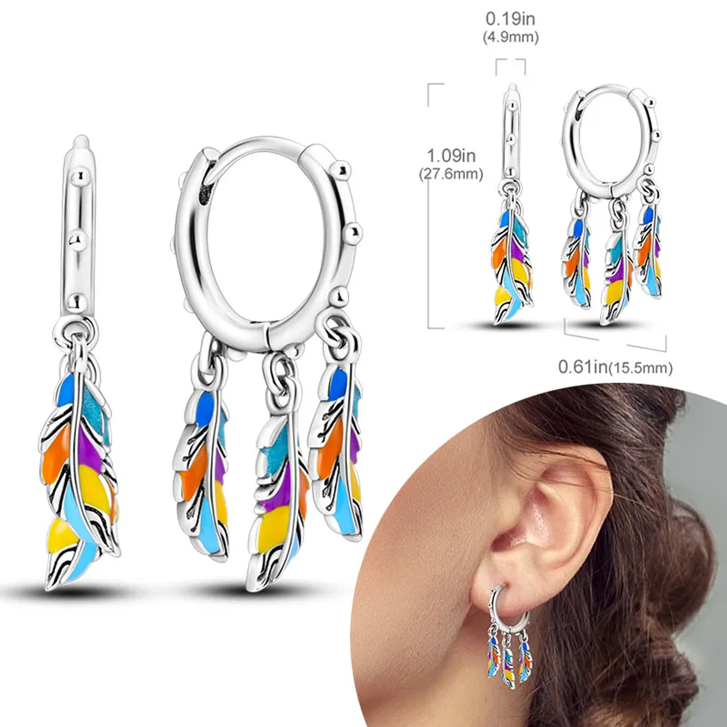 925 Sterling Silver Hoops Earrings for Women Girls 21