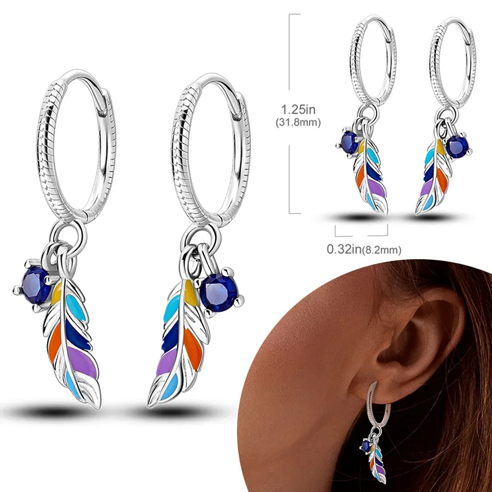 925 Sterling Silver Hoops Earrings for Women Girls 23