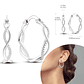 925 Sterling Silver Hoops Earrings for Women Girls - Miniatura 24