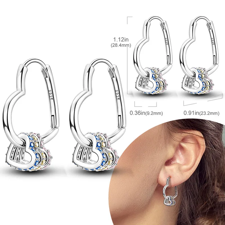 925 Sterling Silver Hoops Earrings for Women Girls 25