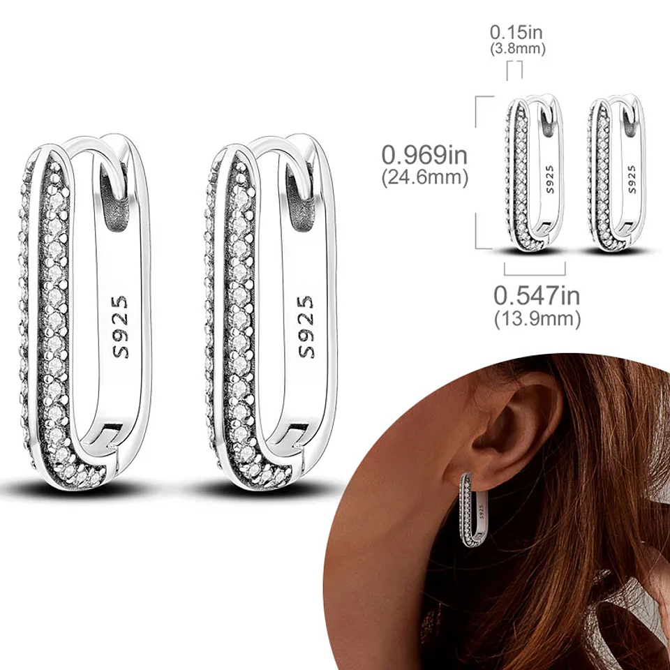 925 Sterling Silver Hoops Earrings for Women Girls 26