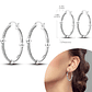925 Sterling Silver Hoops Earrings for Women Girls - Miniatura 31