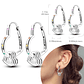 925 Sterling Silver Hoops Earrings for Women Girls - Miniatura 32