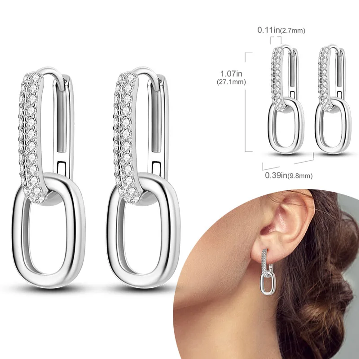 925 Sterling Silver Hoops Earrings for Women Girls 33