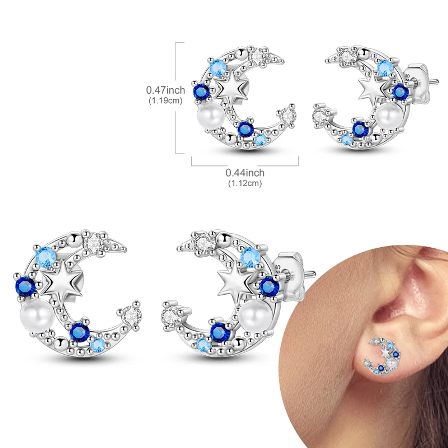 925 Sterling Silver Hoops Earrings for Women Girls 34