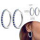 925 Sterling Silver Hoops Earrings for Women Girls - Miniatura 39