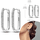 925 Sterling Silver Hoops Earrings for Women Girls - Miniatura 45