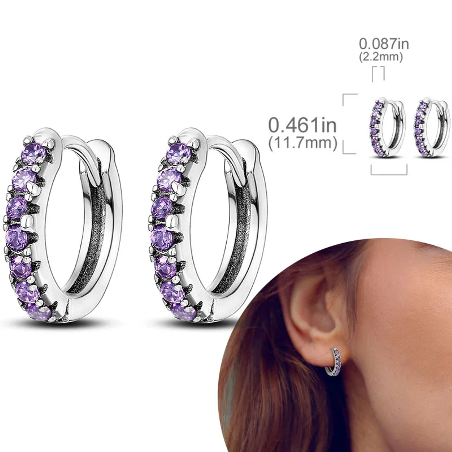 925 Sterling Silver Hoops Earrings for Women Girls 47
