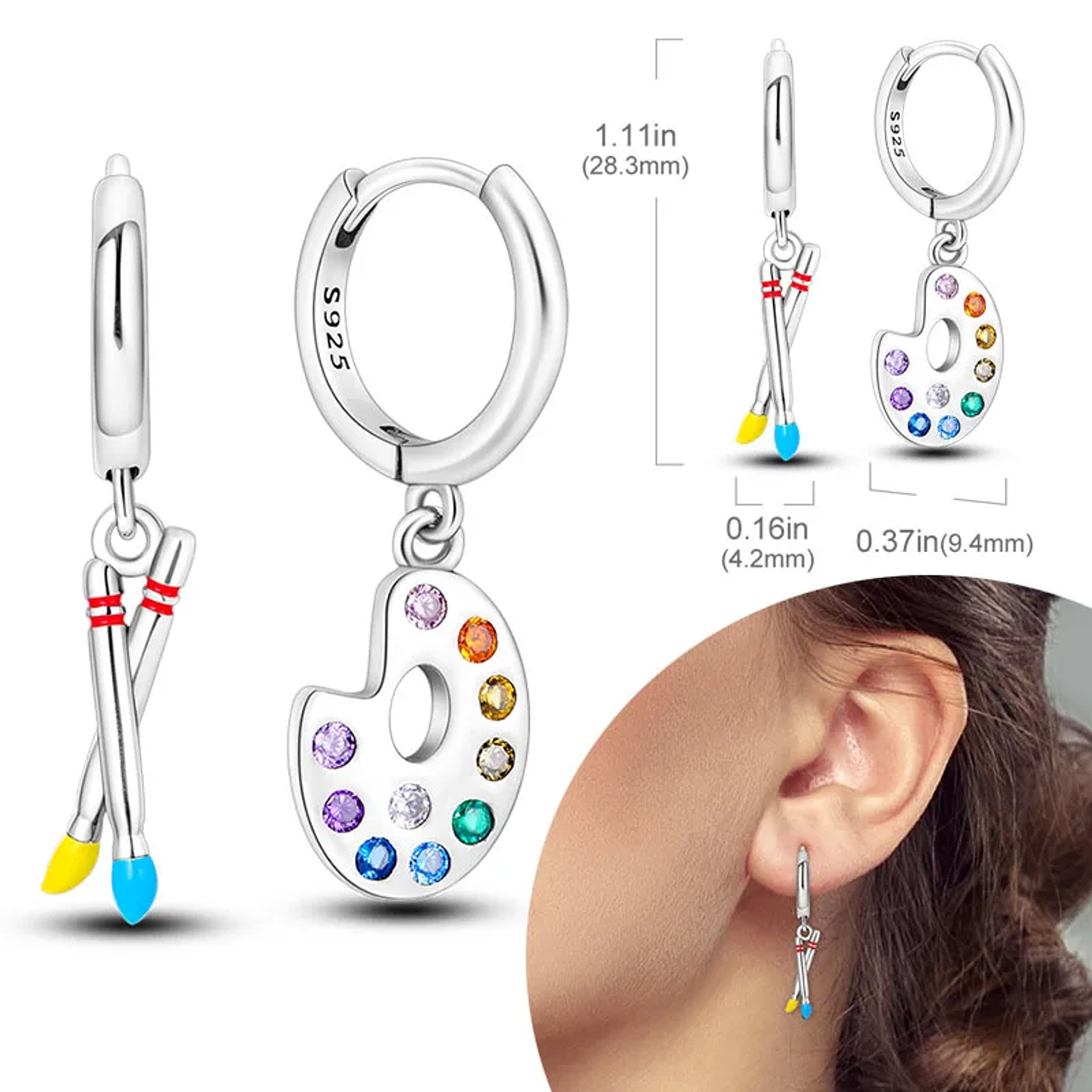 925 Sterling Silver Hoops Earrings for Women Girls 54