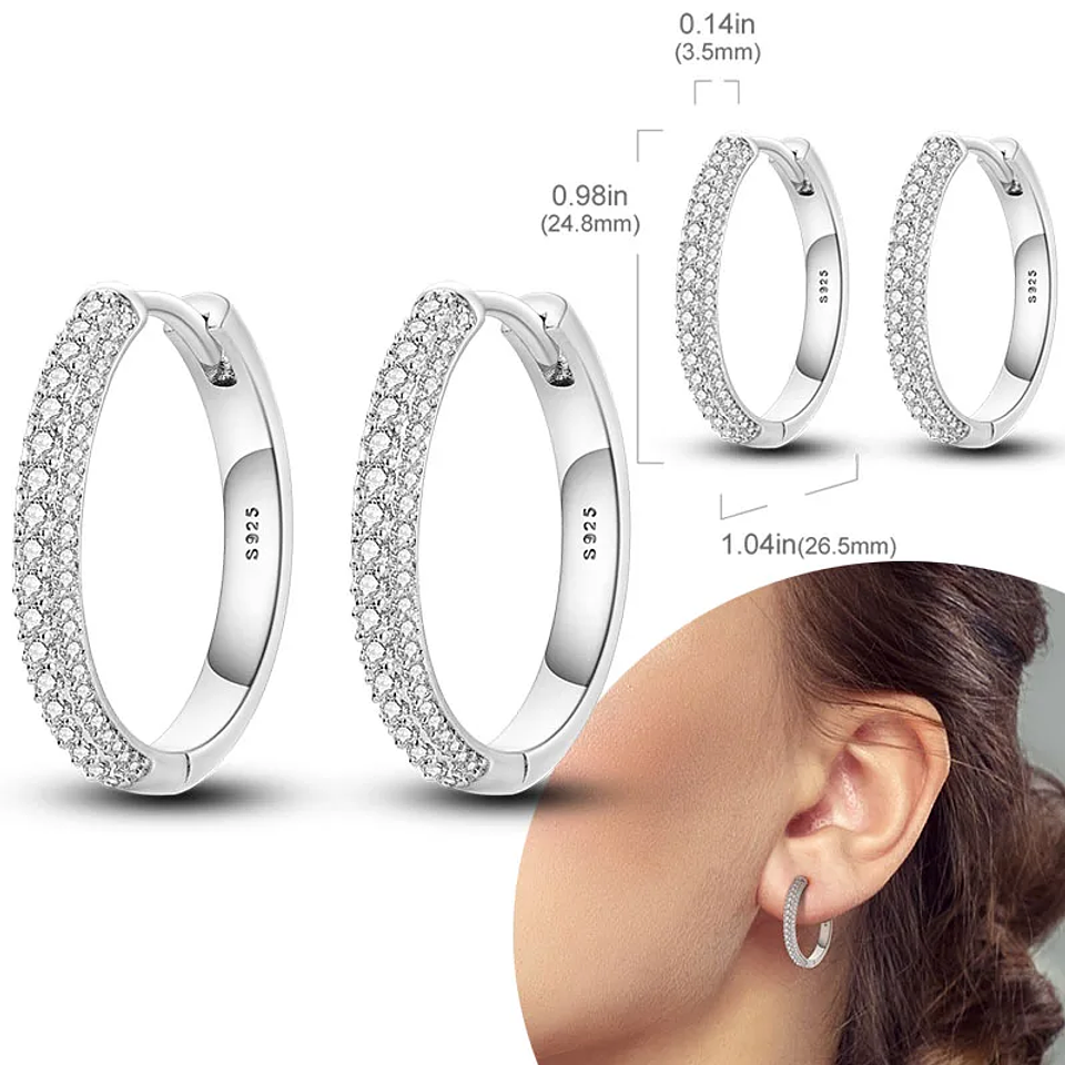 925 Sterling Silver Hoops Earrings for Women Girls 56