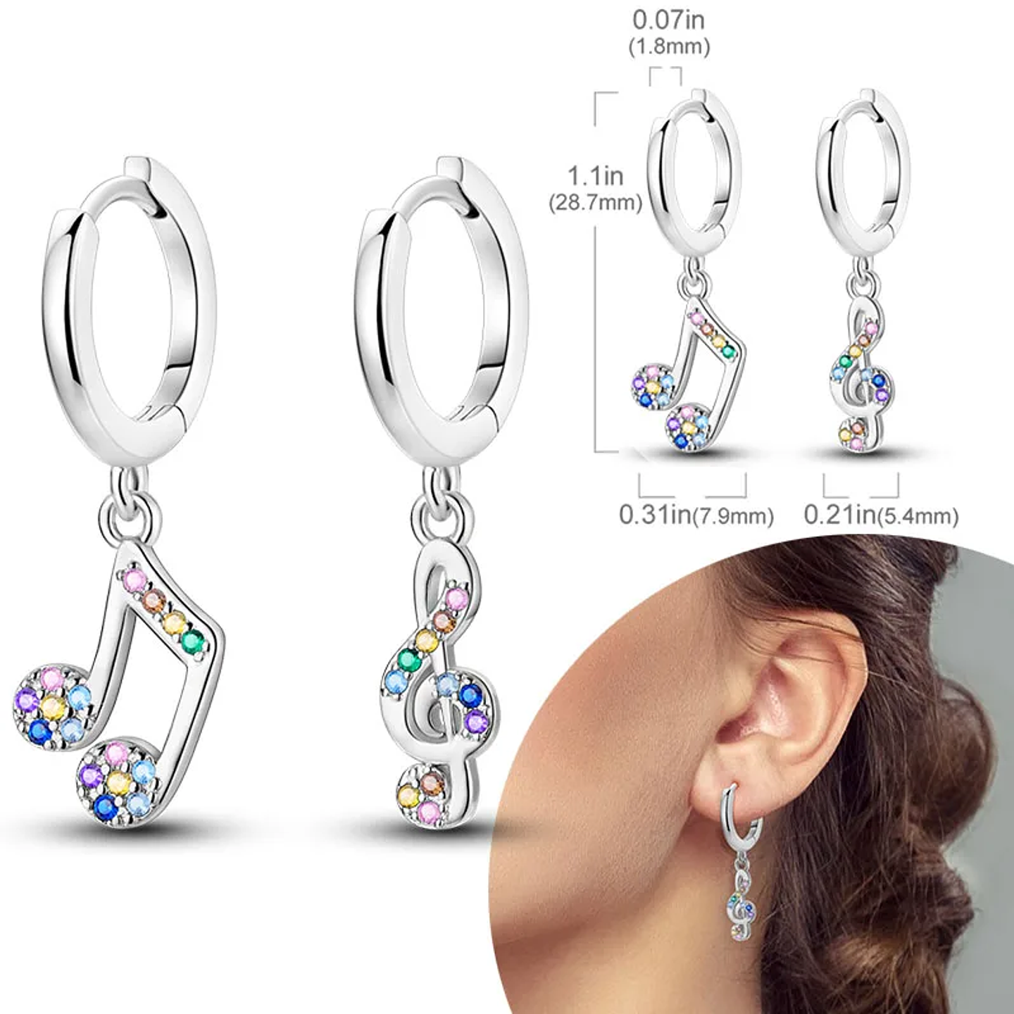 925 Sterling Silver Hoops Earrings for Women Girls 62
