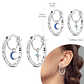 925 Sterling Silver Hoops Earrings for Women Girls - Miniatura 69