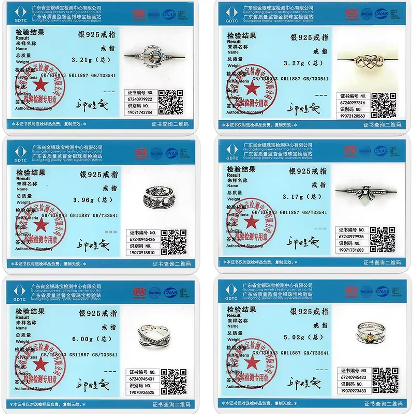 2025 925 Sterling Silver Rings Original Design Blue  6