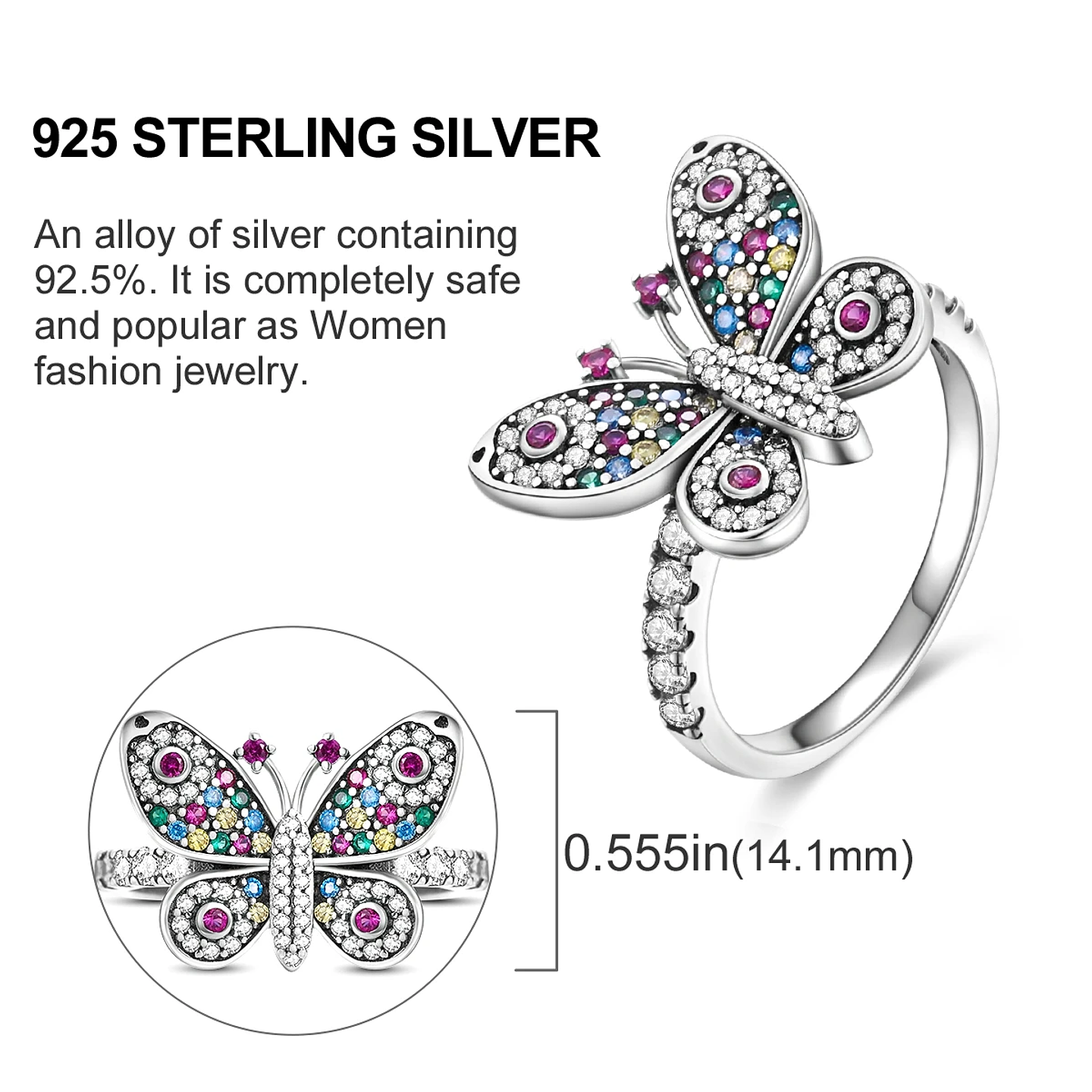 2025 925 Sterling Silver Rings Original Design Blue  8
