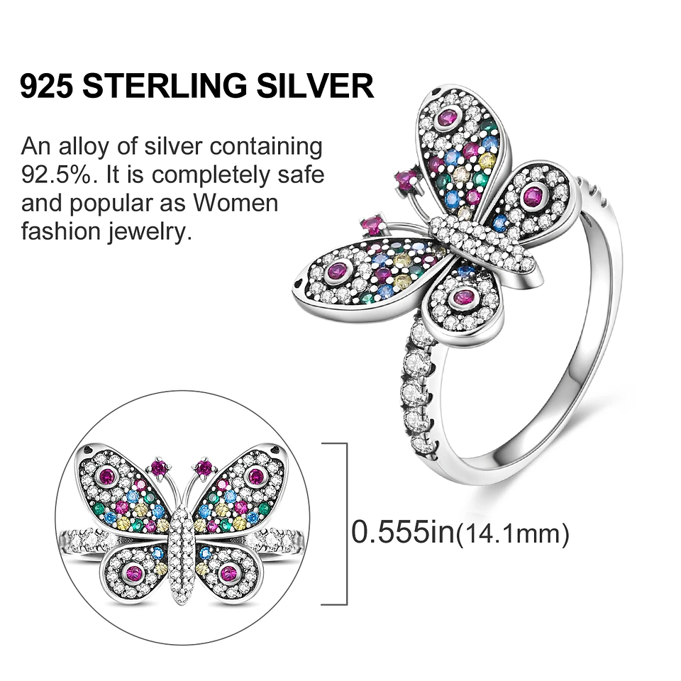 2025 925 Sterling Silver Rings Original Design Blue  8