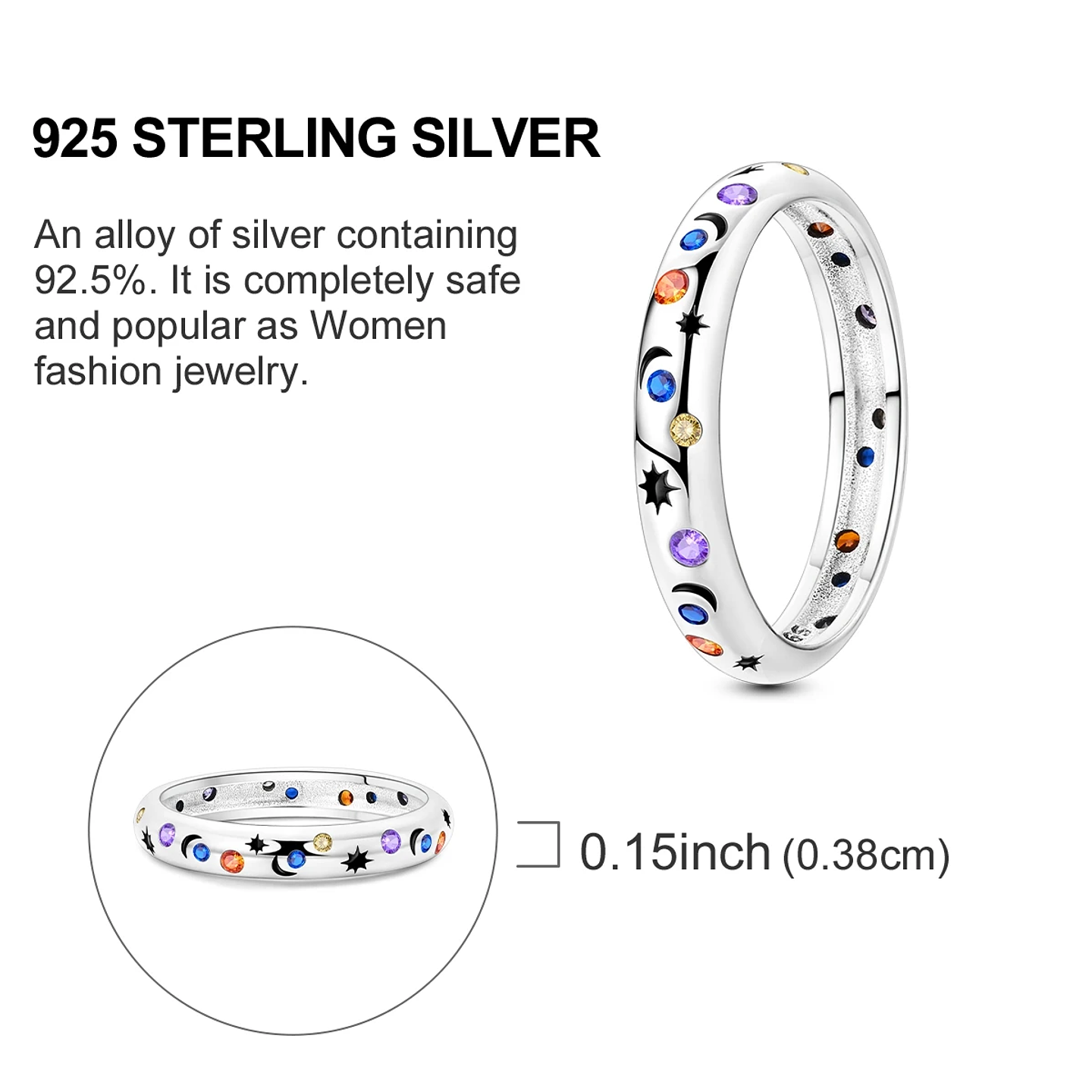 2025 925 Sterling Silver Rings Original Design Blue  13