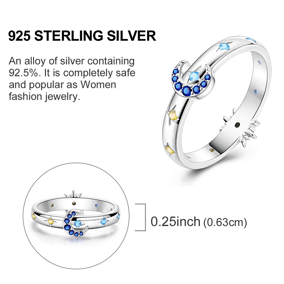 2025 925 Sterling Silver Rings Original Design Blue  14