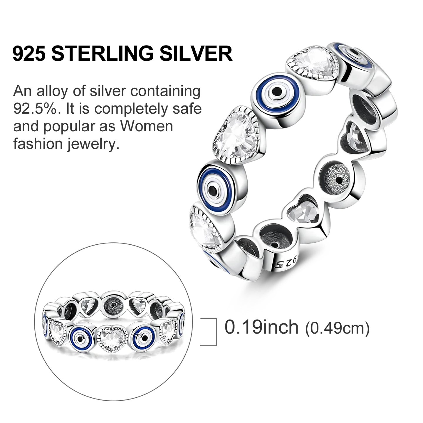 2025 925 Sterling Silver Rings Original Design Blue  15