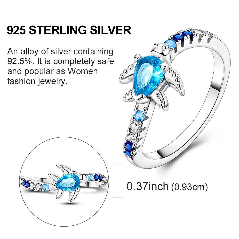 2025 925 Sterling Silver Rings Original Design Blue  17