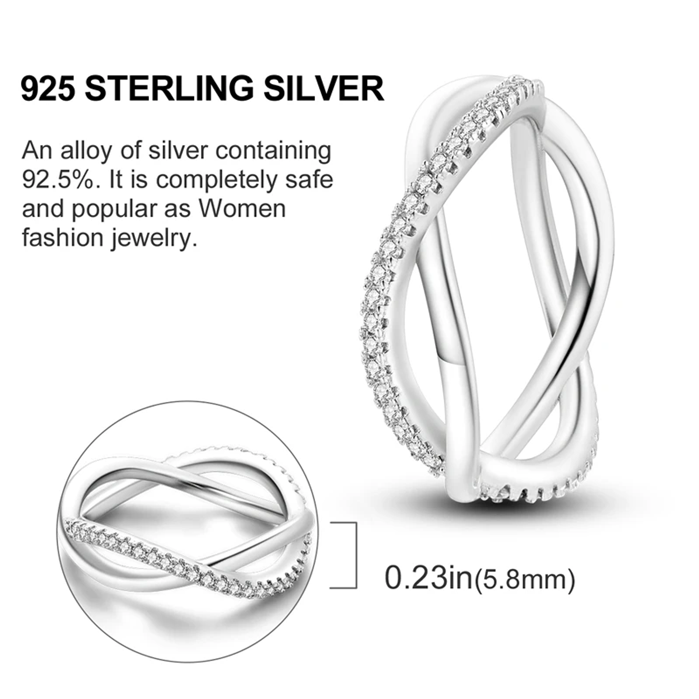 2025 925 Sterling Silver Rings Original Design Blue  19