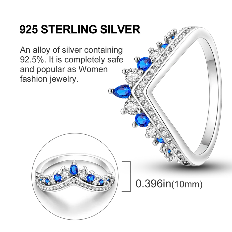 2025 925 Sterling Silver Rings Original Design Blue  27
