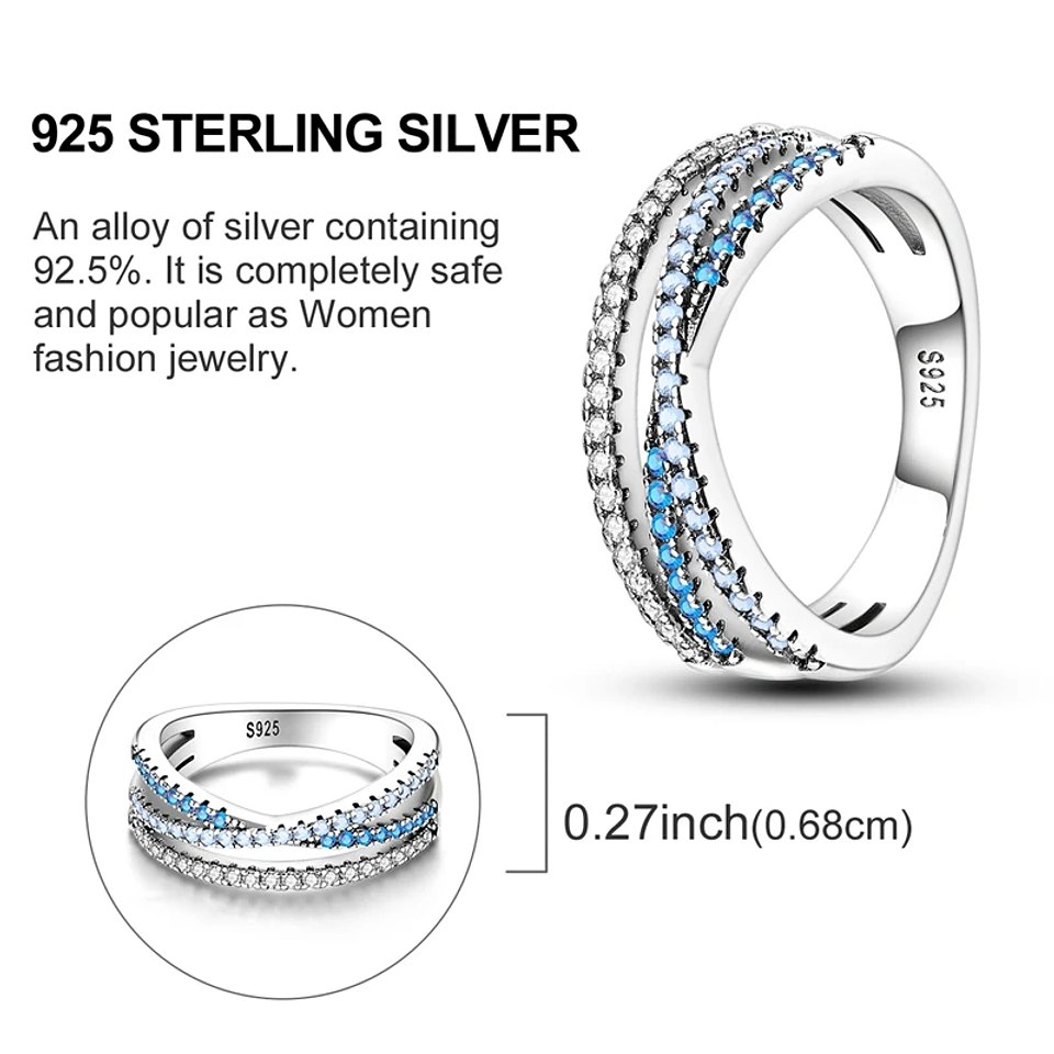 2025 925 Sterling Silver Rings Original Design Blue  30
