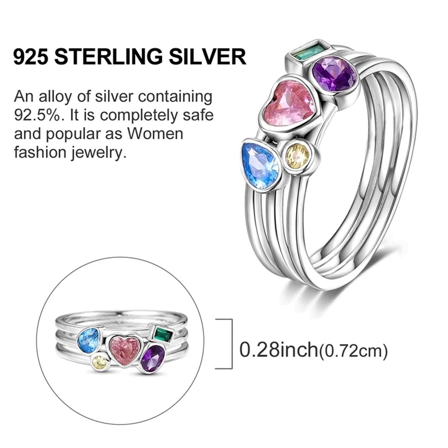 2025 925 Sterling Silver Rings Original Design Blue  33