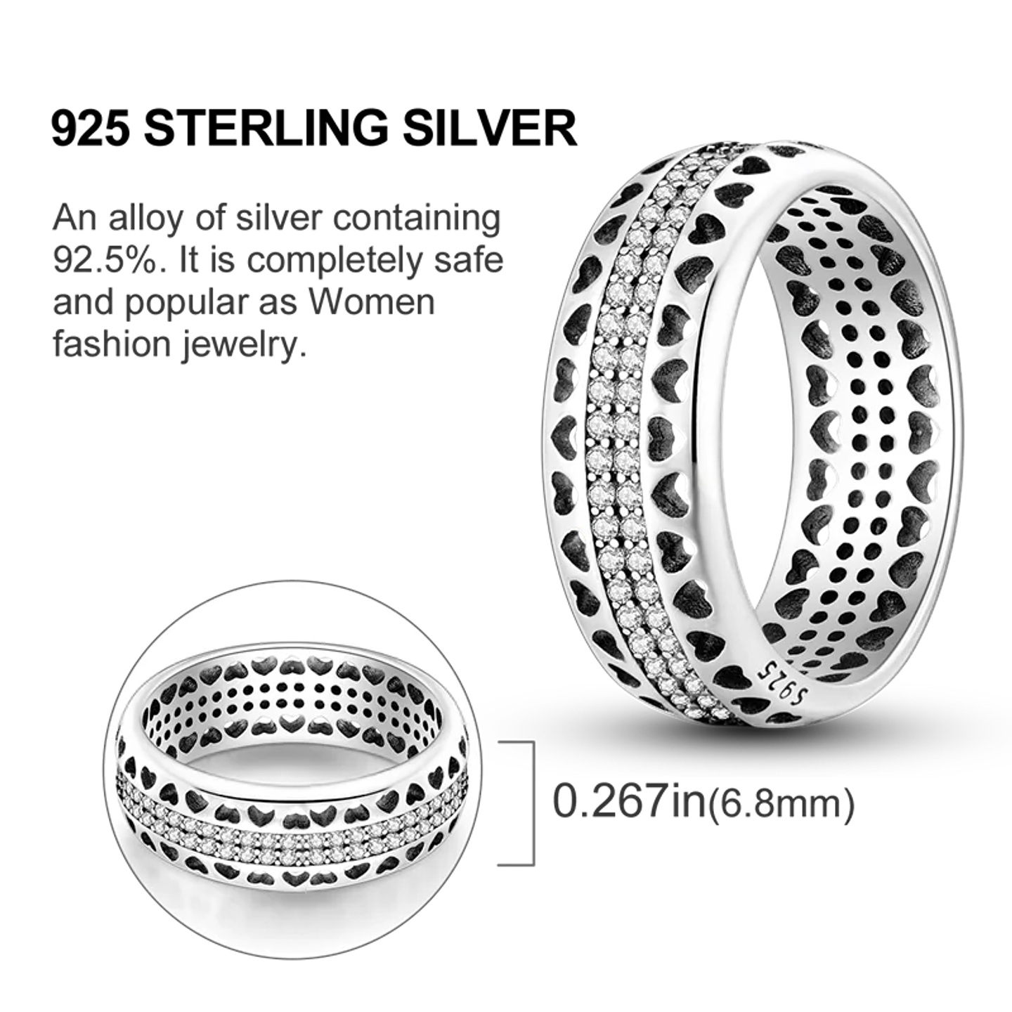 2025 925 Sterling Silver Rings Original Design Blue  37